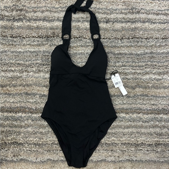 Robin Piccone Black One Piece Swimsuit Sz 12 NWT | Robin Piccone One Piece Swim - Picture 1 of 15